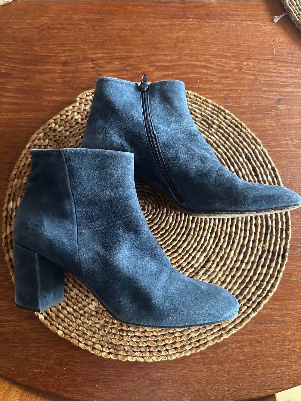 Women's Coclico 41 Blue Suede Block Heel Ankle Boots